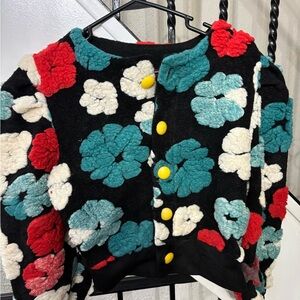Amazon Floral Bomber Jacket - Black, Red, Teal, Cream